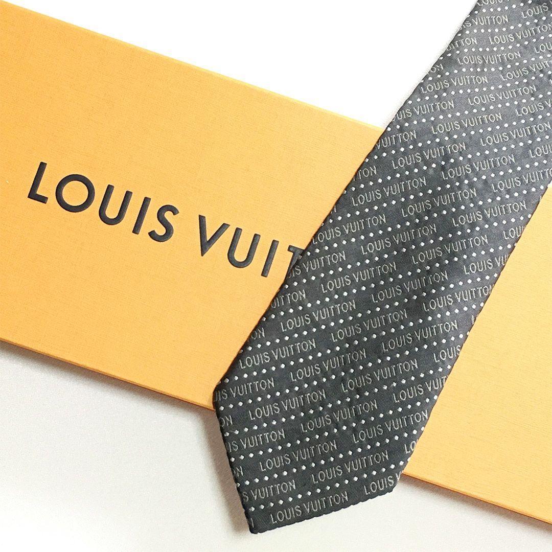 未使用級 ルイヴィトン Louis Vuitton ネクタイ ドット ロゴ