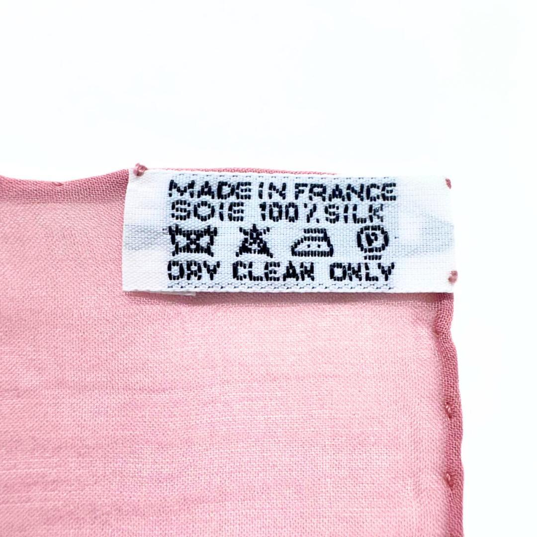 エルメス カレ45 La Rosse シルク モスリン シフォン ピンク