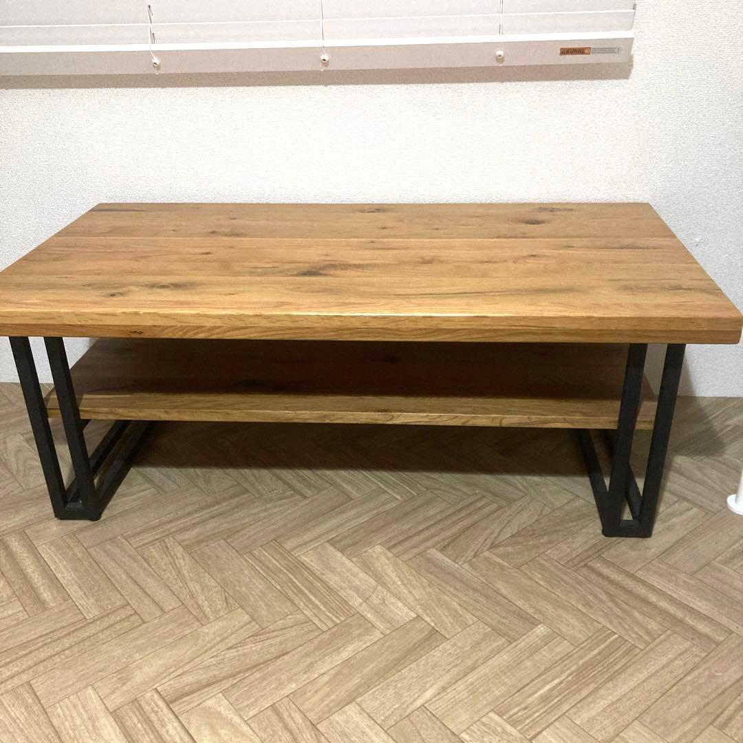 写真追加⇒（美品）ローテブル・オシャレ オーク無垢材 約一年使用