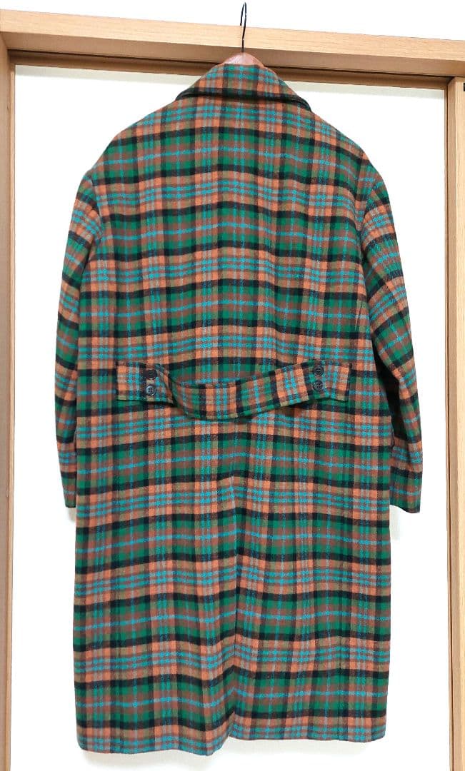 SLOBE IENA　マルチカラーチェックロングピーコート　38　美品✨